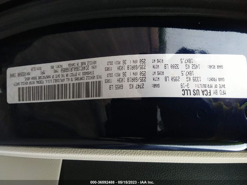 2018 CHRYSLER PACIFICA TOURING L - 2C4RC1BG0JR166850