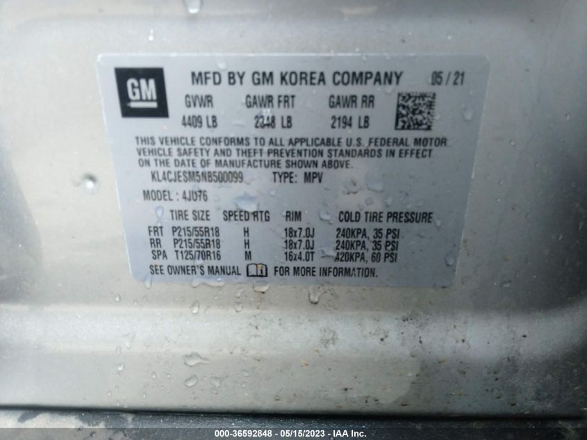 2022 BUICK ENCORE PREFERRED - KL4CJESM5NB500099
