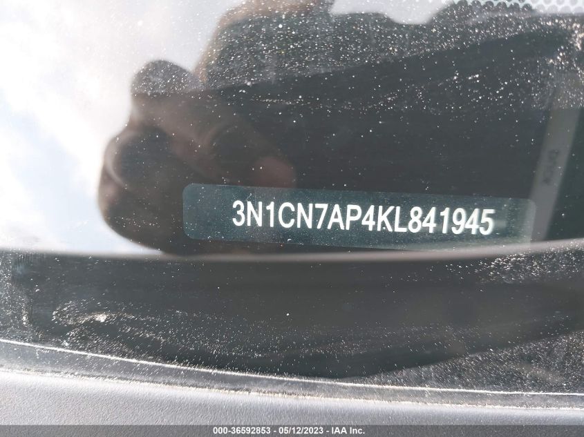 2019 NISSAN VERSA SEDAN SV - 3N1CN7AP4KL841945