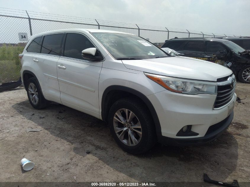 2016 TOYOTA HIGHLANDER LE - 5TDZKRFHXGS122102