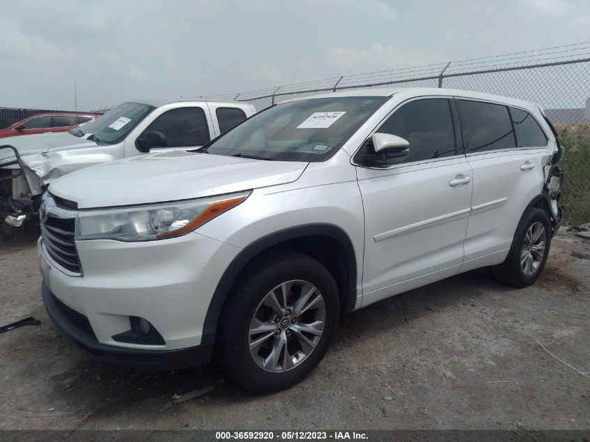 2016 TOYOTA HIGHLANDER LE - 5TDZKRFHXGS122102