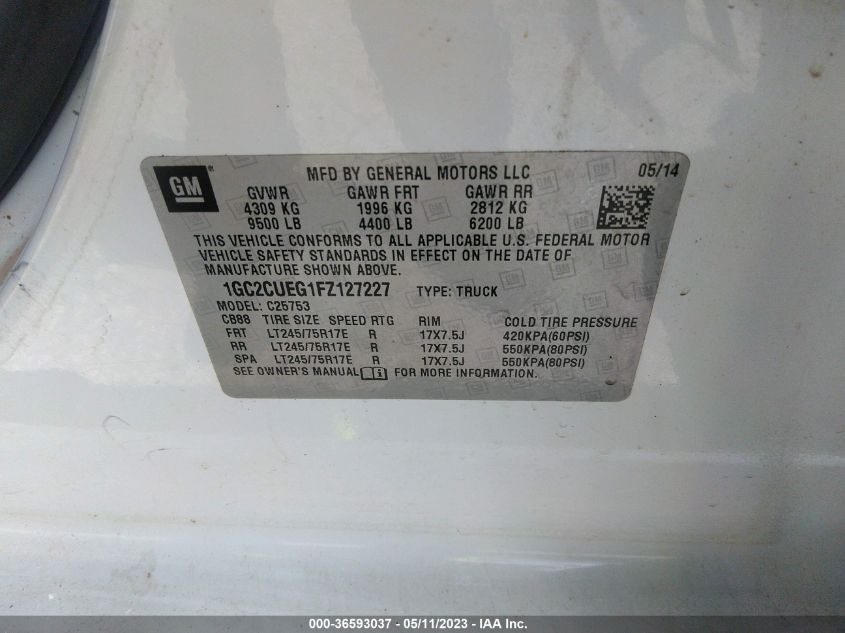 2015 CHEVROLET SILVERADO 2500HD WORK TRUCK - 1GC2CUEG1FZ127227