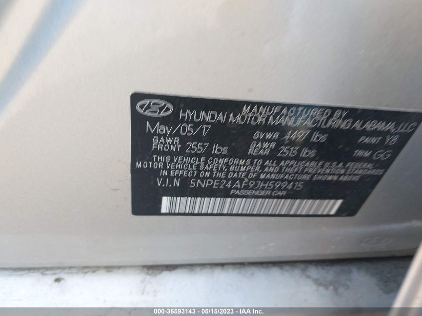 2018 HYUNDAI SONATA SE - 5NPE24AF9JH599415