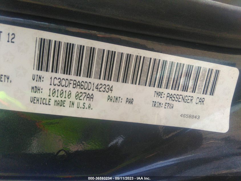 2013 DODGE DART SXT - 1C3CDFBA6DD142334