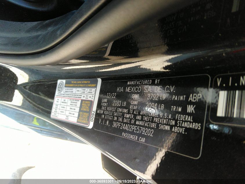 2023 KIA FORTE LX - 3KPF24AD2PE579202