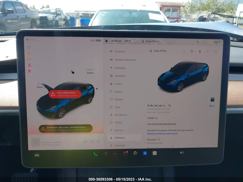 VIN 7SAYGDEEXNF555768 2022 TESLA MODEL Y LONG RANGE