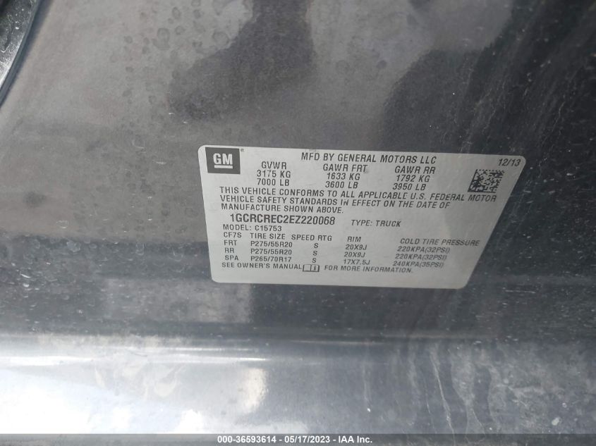 2014 CHEVROLET SILVERADO 1500 LT - 1GCRCREC2EZ220068