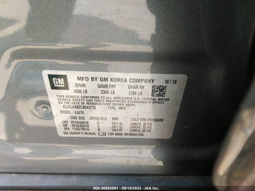 2020 BUICK ENCORE PREFERRED - KL4CJASB2LB043725
