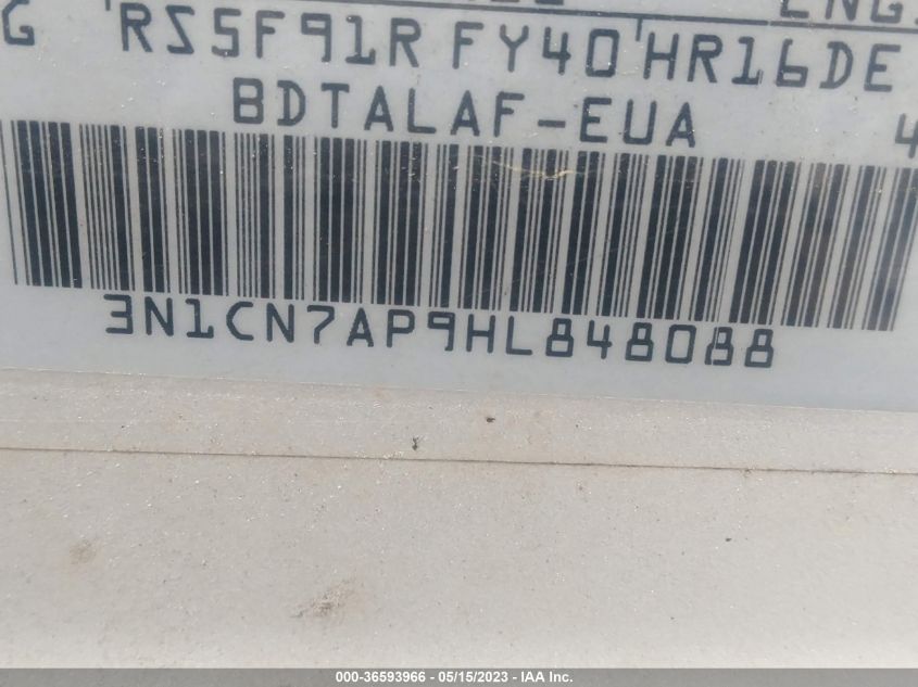 2017 NISSAN VERSA SEDAN S - 3N1CN7AP9HL848088