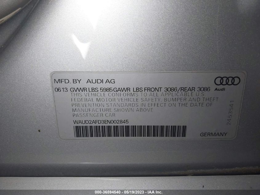 2014 AUDI S8 - WAUD2AFD3EN002845