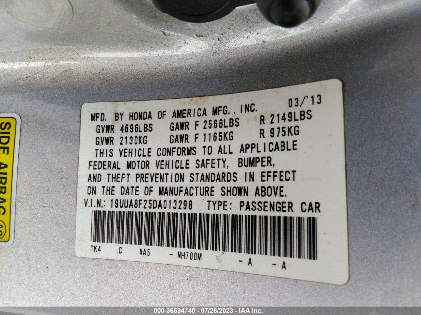 2013 ACURA TL - 19UUA8F25DA013298