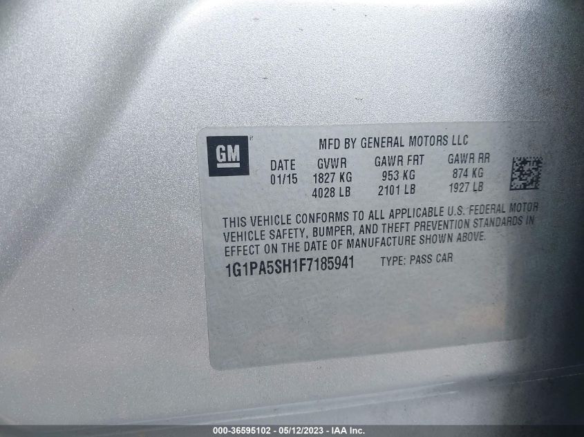2015 CHEVROLET CRUZE LS - 1G1PA5SH1F7185941