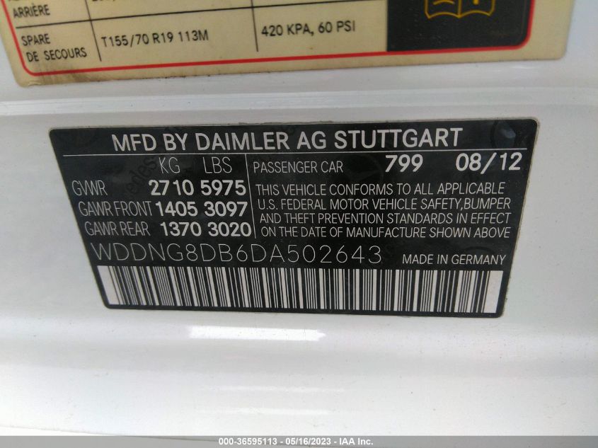 2013 MERCEDES-BENZ S-CLASS S 350 BLUETEC - WDDNG8DB6DA502643