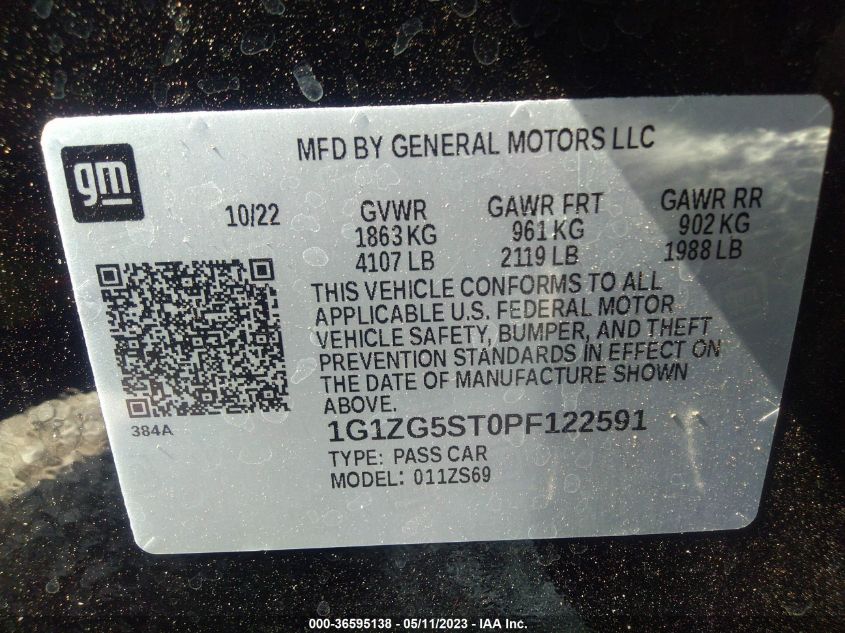 2023 CHEVROLET MALIBU RS - 1G1ZG5ST0PF122591