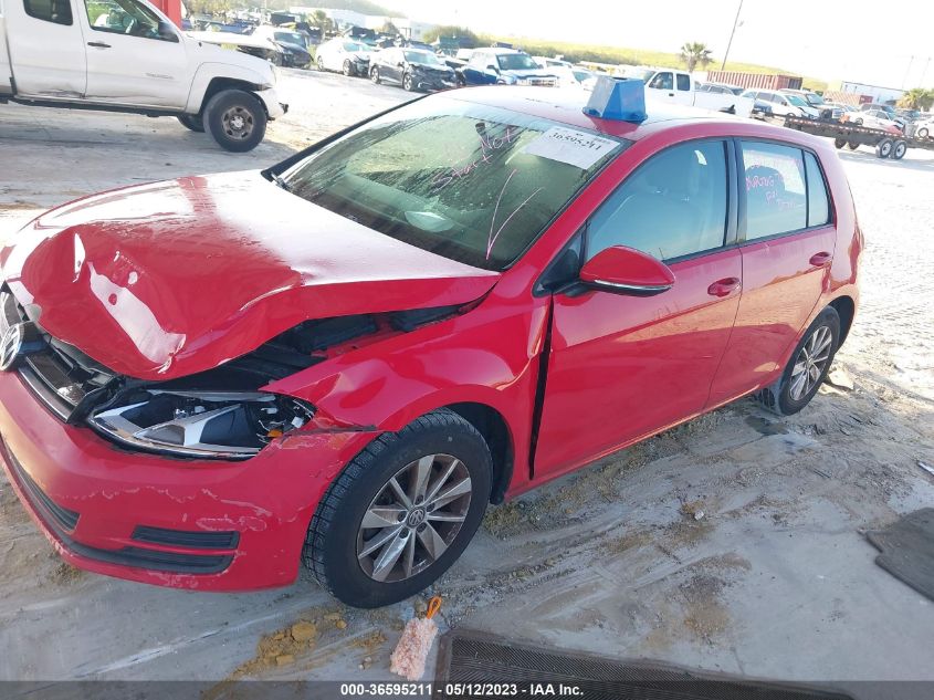 2015 VOLKSWAGEN GOLF TSI S W/SUNROOF - 3VW217AU8FM014635
