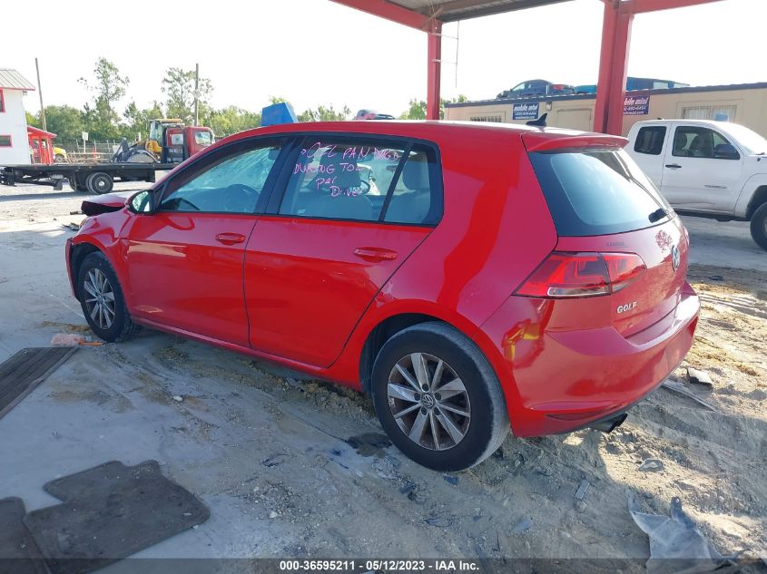 2015 VOLKSWAGEN GOLF TSI S W/SUNROOF - 3VW217AU8FM014635