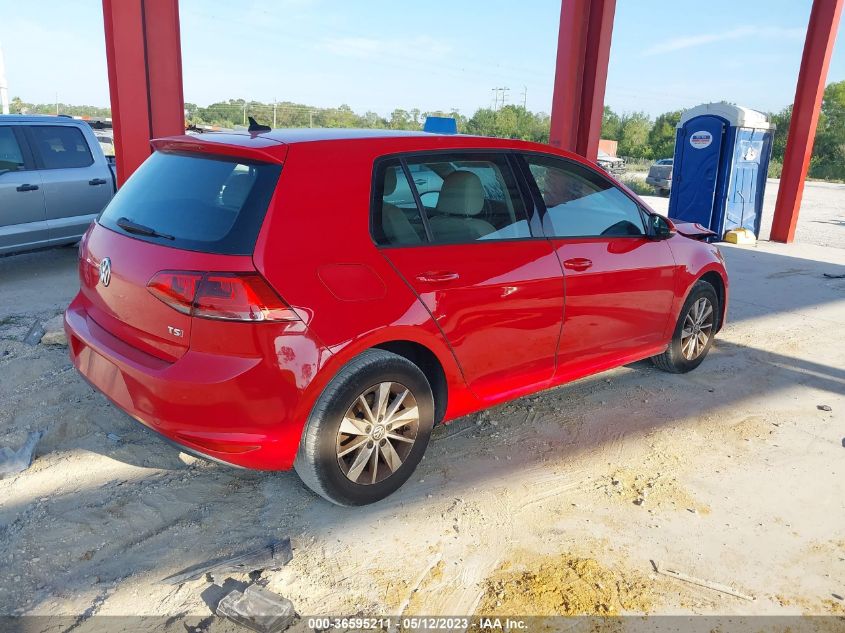 2015 VOLKSWAGEN GOLF TSI S W/SUNROOF - 3VW217AU8FM014635