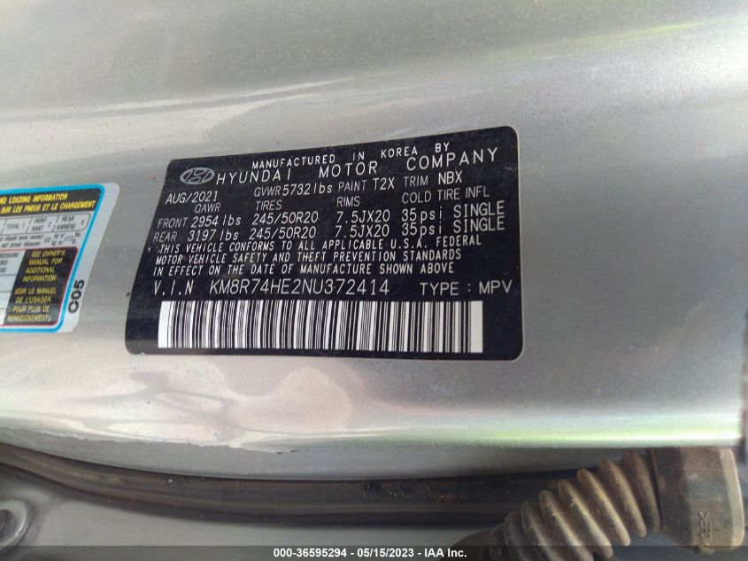 2022 HYUNDAI PALISADE CALLIGRAPHY - KM8R74HE2NU372414