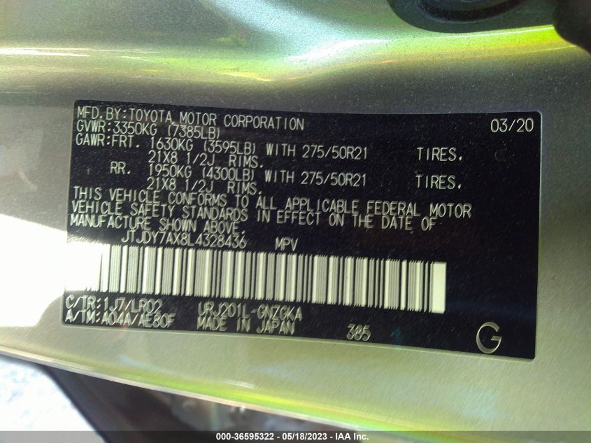 2020 LEXUS LX LX 570 JTJDY7AX8L4328436