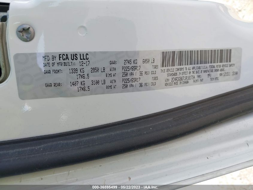 2018 DODGE GRAND CARAVAN SE - 2C4RDGBG7JR181734