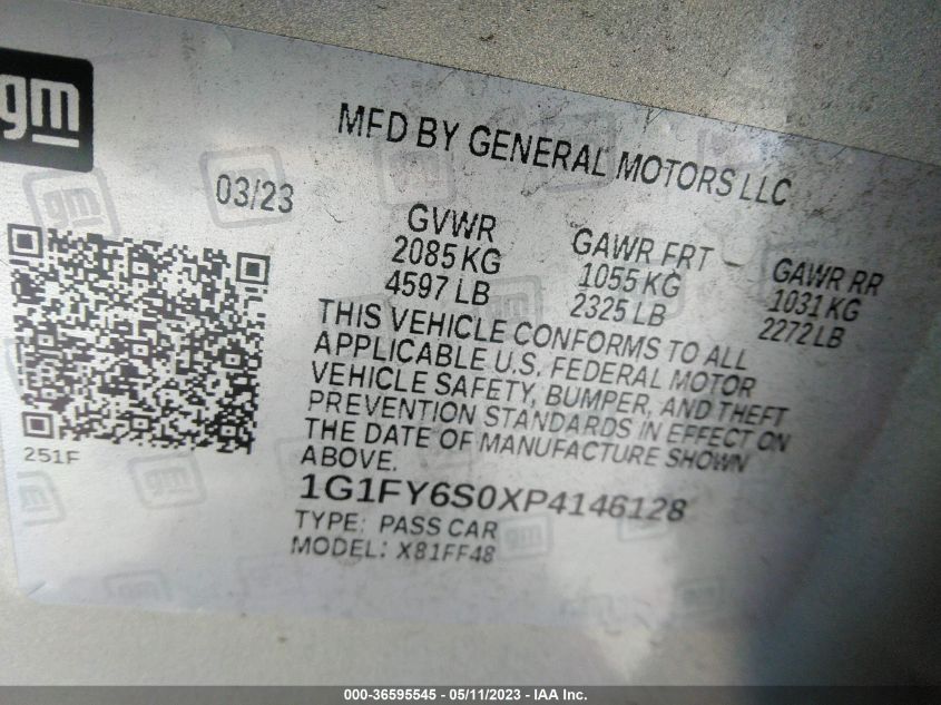 2023 CHEVROLET BOLT EUV LT 1G1FY6S0XP4146128