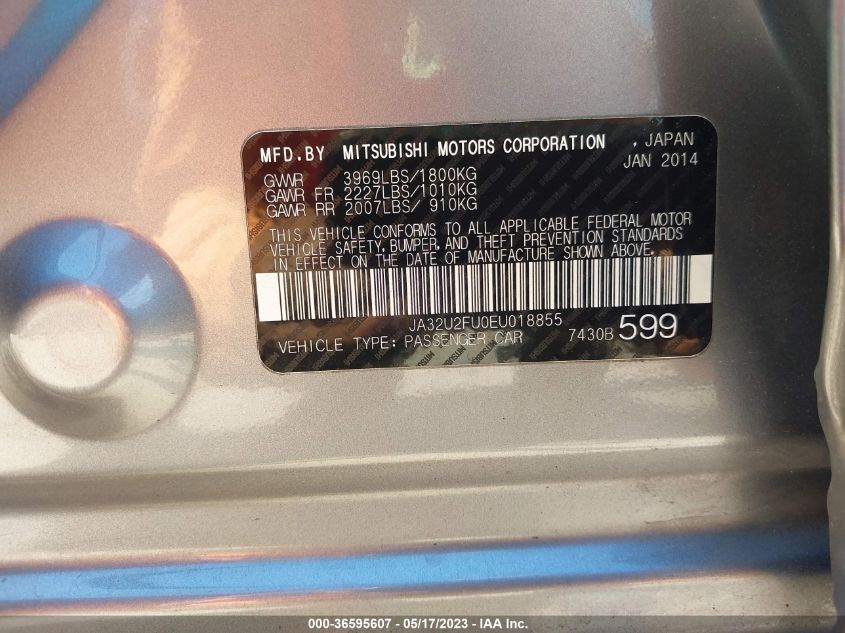 2014 MITSUBISHI LANCER ES JA32U2FU0EU018855