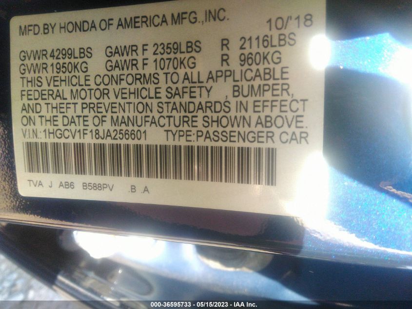 2018 HONDA ACCORD SEDAN LX 1.5T - 1HGCV1F18JA256601