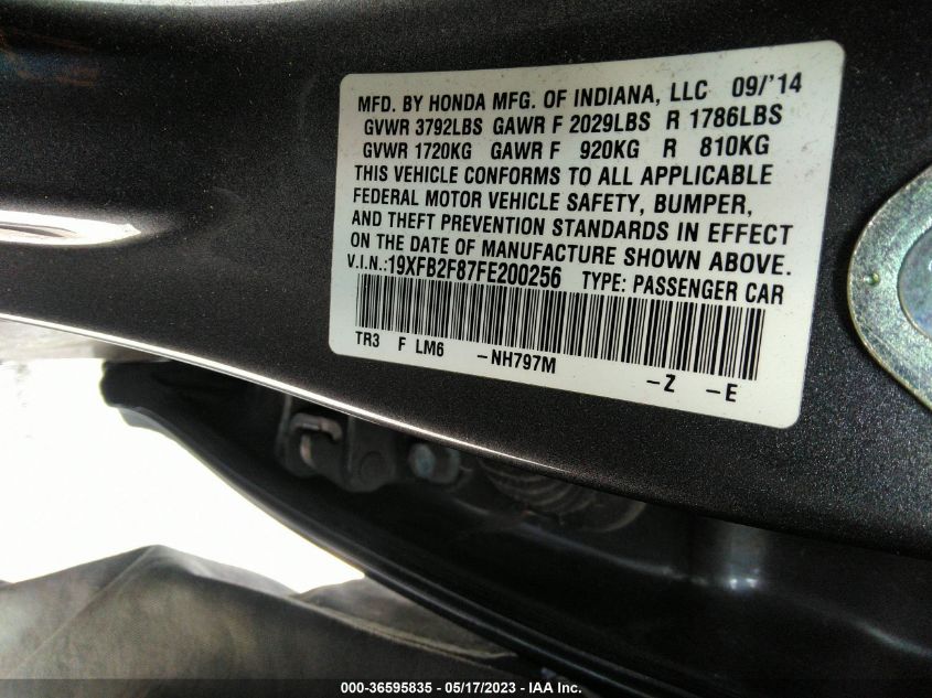 2015 HONDA CIVIC SEDAN EX - 19XFB2F87FE200256