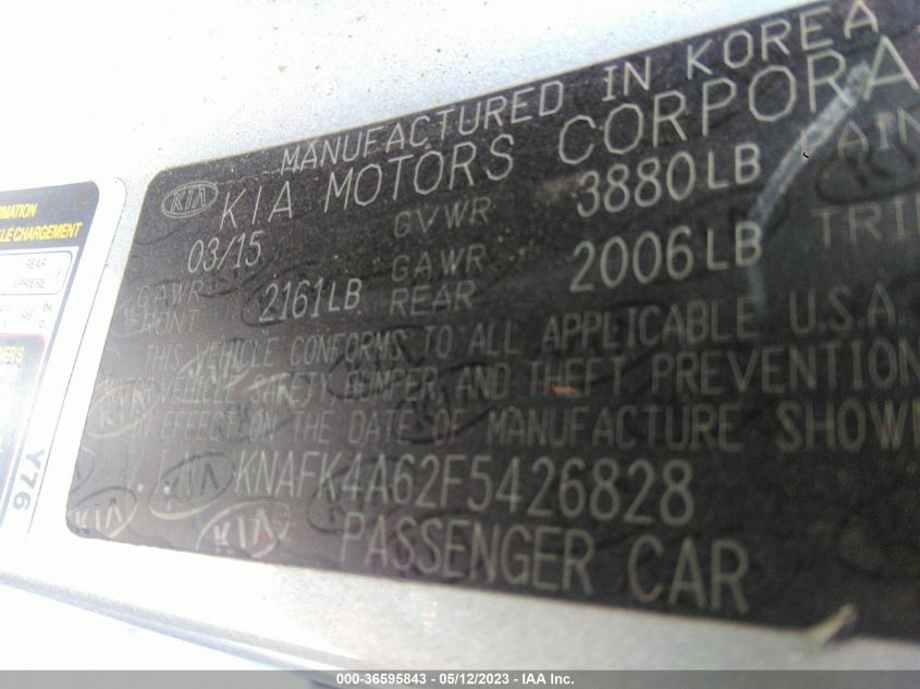 2015 KIA FORTE LX - KNAFK4A62F5426828