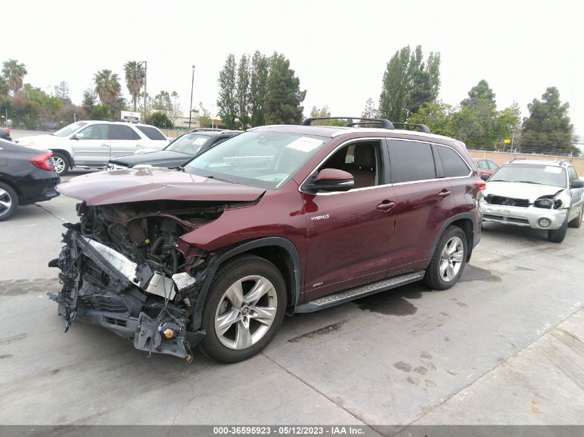 2017 TOYOTA HIGHLANDER HYBRID LIMITED - 5TDDGRFH0HS025875