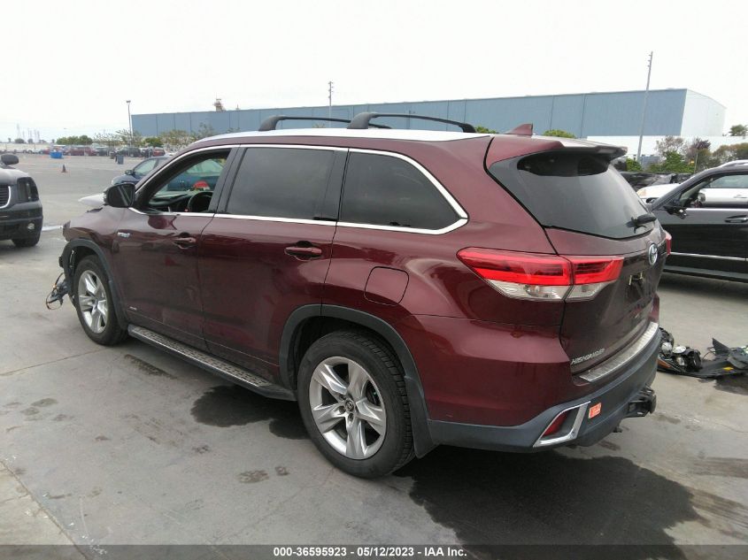 2017 TOYOTA HIGHLANDER HYBRID LIMITED - 5TDDGRFH0HS025875