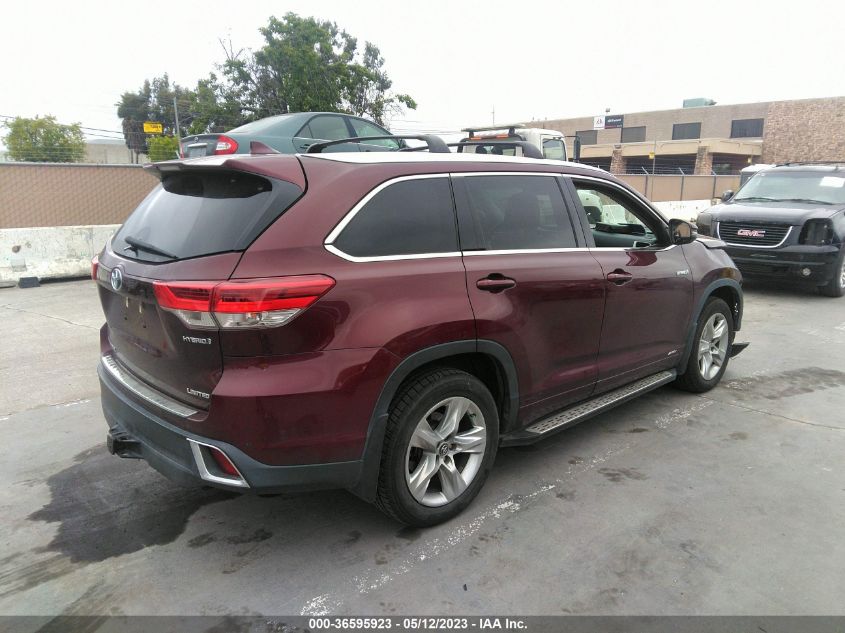2017 TOYOTA HIGHLANDER HYBRID LIMITED - 5TDDGRFH0HS025875