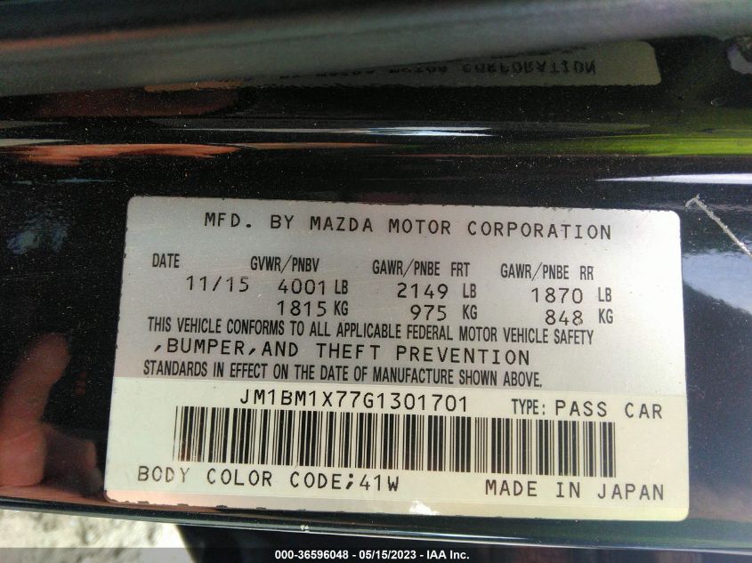 2016 MAZDA MAZDA3 I GRAND TOURING - JM1BM1X77G1301701