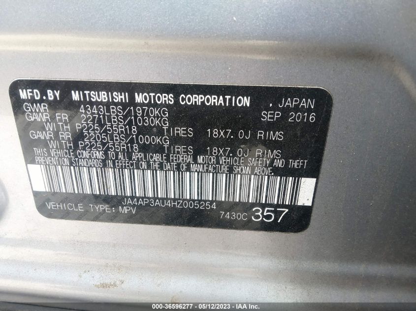 2017 MITSUBISHI OUTLANDER SPORT 2.0 - JA4AP3AU4HZ005254