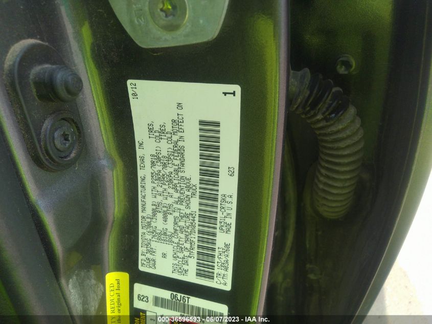 2013 TOYOTA TUNDRA 2WD TRUCK - 5TFRM5F17DX054451