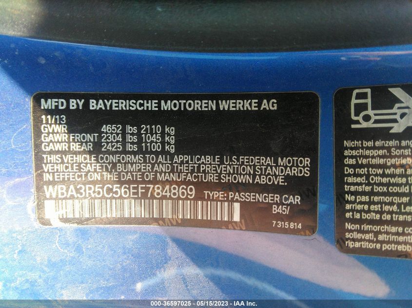 2014 BMW 4 SERIES 435I XDRIVE - WBA3R5C56EF784869