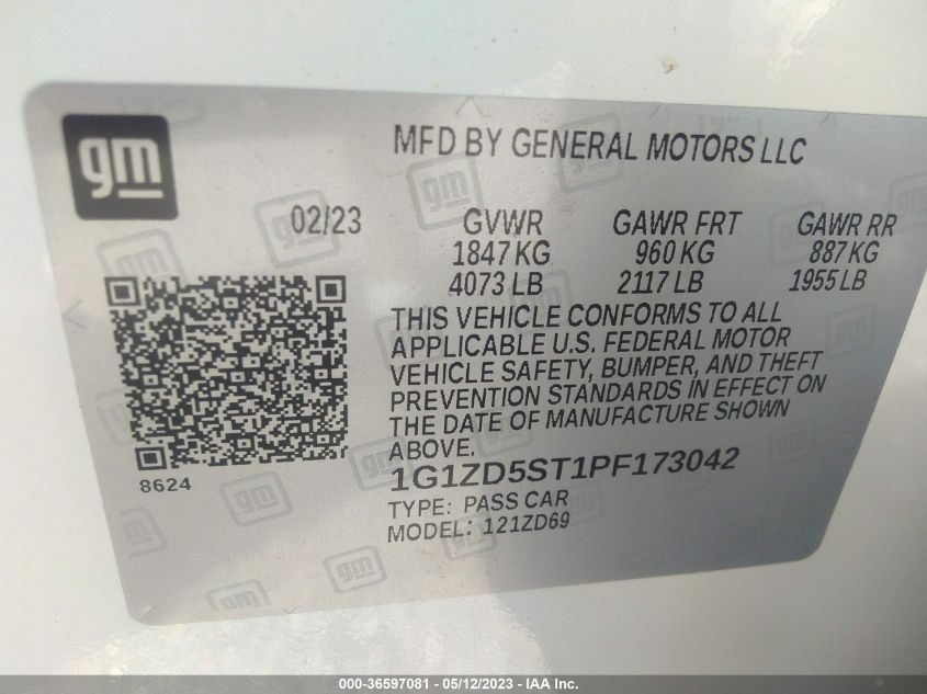 2023 CHEVROLET MALIBU LT - 1G1ZD5ST1PF173042