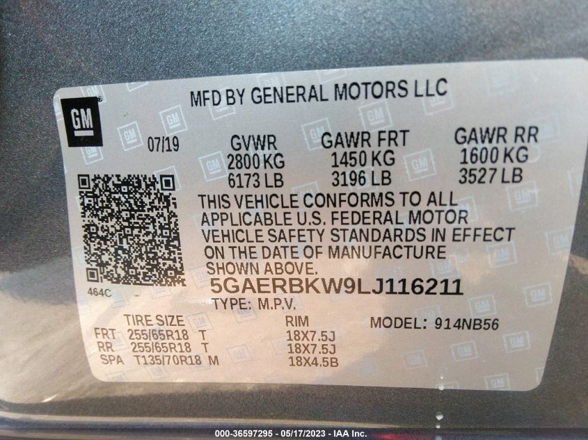 2020 BUICK ENCLAVE ESSENCE - 5GAERBKW9LJ116211