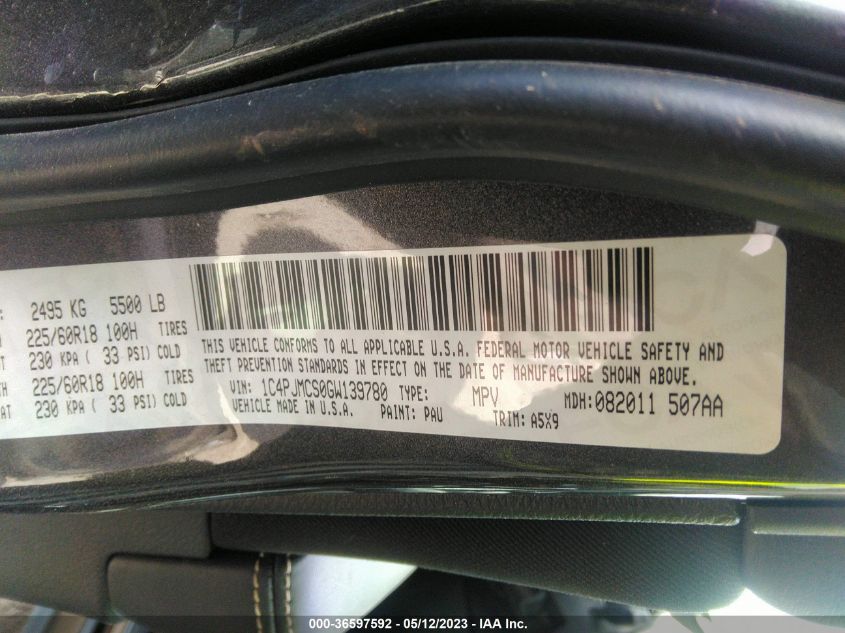 2016 JEEP CHEROKEE ALTITUDE - 1C4PJMCS0GW139780