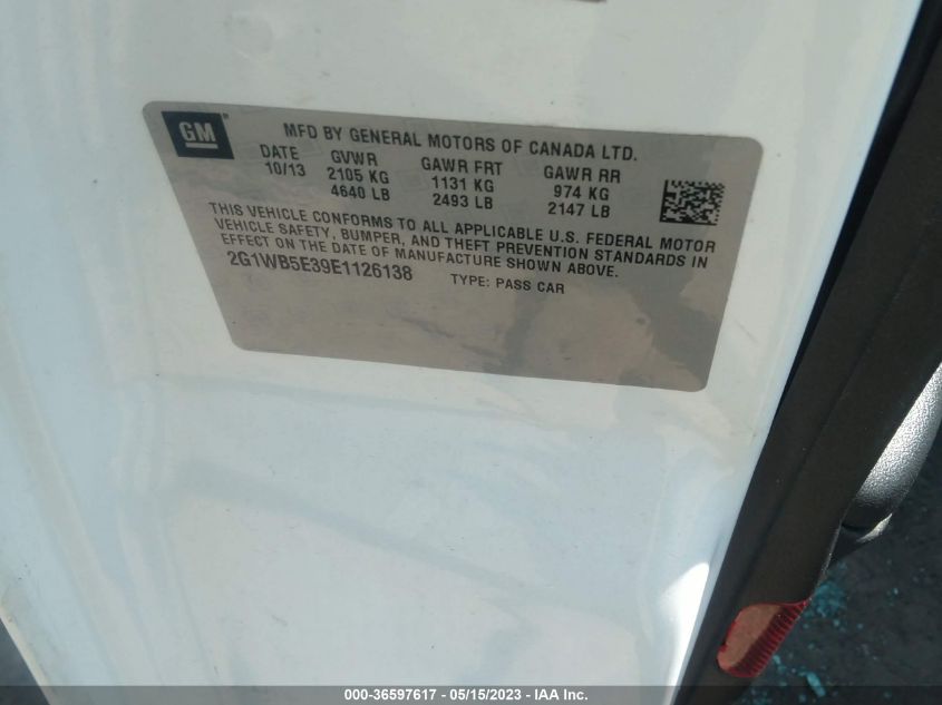 2014 CHEVROLET IMPALA LIMITED LT - 2G1WB5E39E1126138