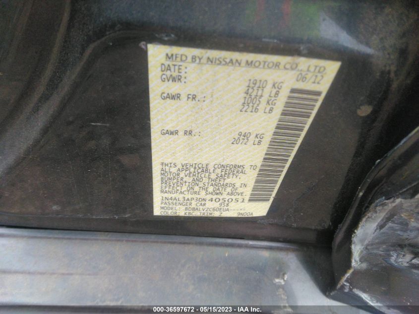 2013 NISSAN ALTIMA 2.5 SL - 1N4AL3AP3DN405051