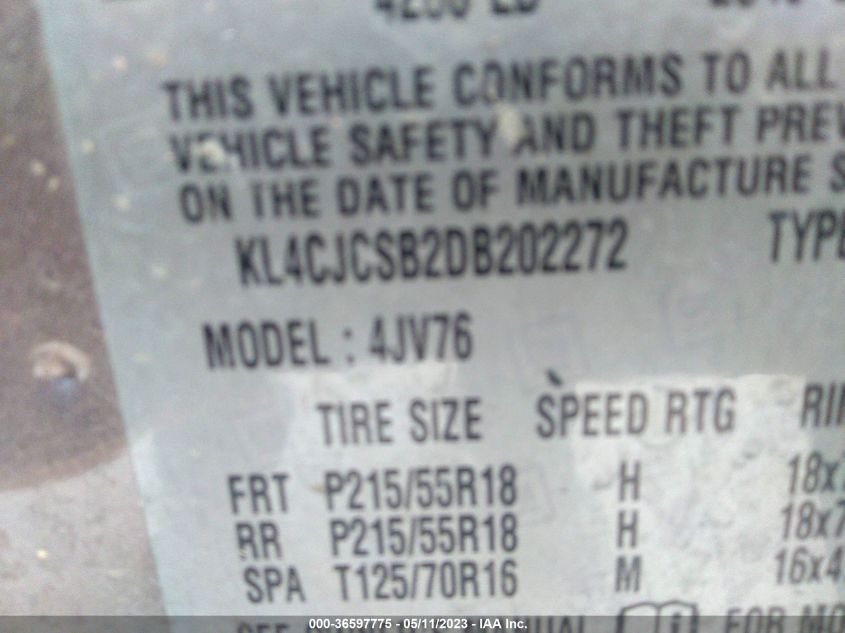 2013 BUICK ENCORE LEATHER - KL4CJCSB2DB202272