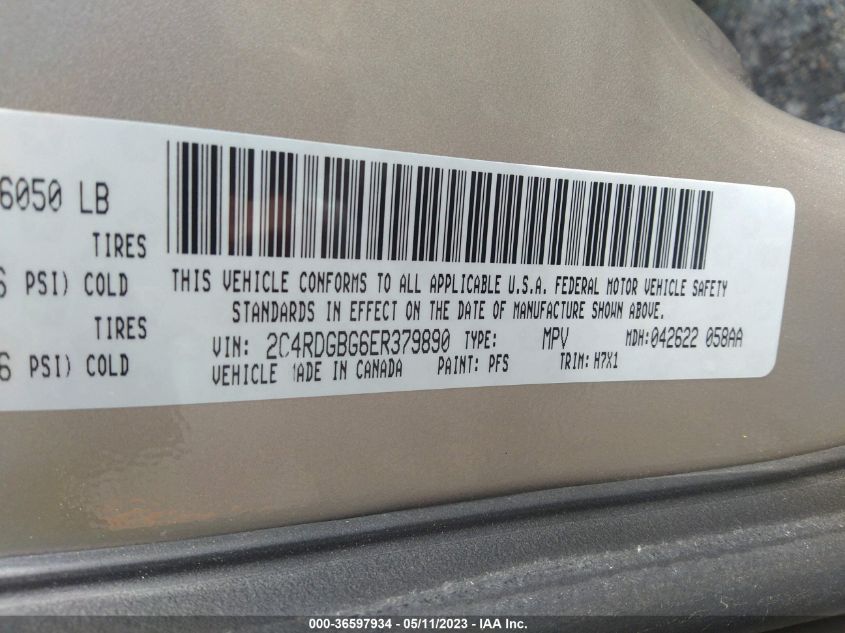 2014 DODGE GRAND CARAVAN SE - 2C4RDGBG6ER379890