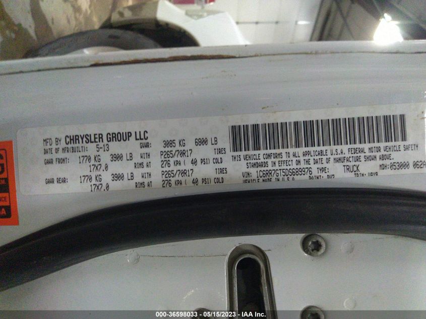2013 RAM 1500 SLT - 1C6RR7GT5DS689976