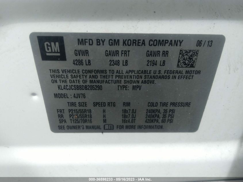 2013 BUICK ENCORE - KL4CJCSB8VB205290