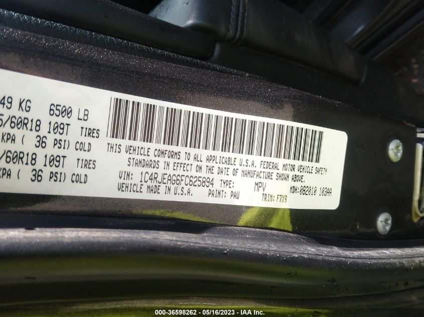 2015 JEEP GRAND CHEROKEE LAREDO - 1C4RJEAG6FC625894