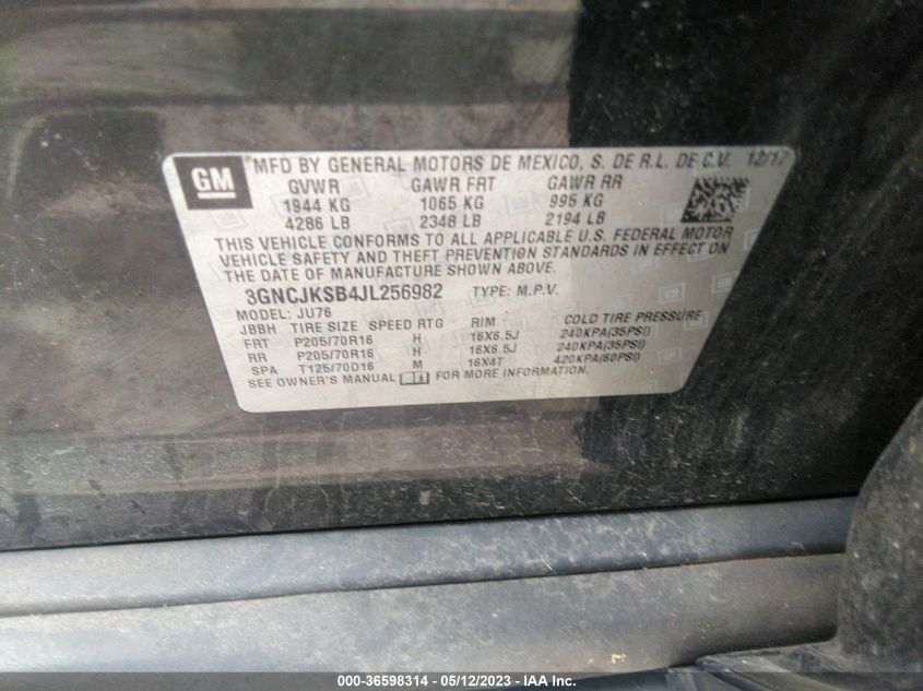 2018 CHEVROLET TRAX LS - 3GNCJKSB4JL256982