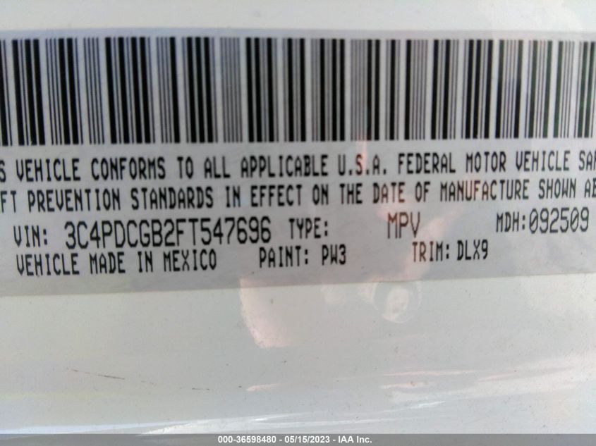 2015 DODGE JOURNEY CROSSROAD - 3C4PDCGB2FT547696
