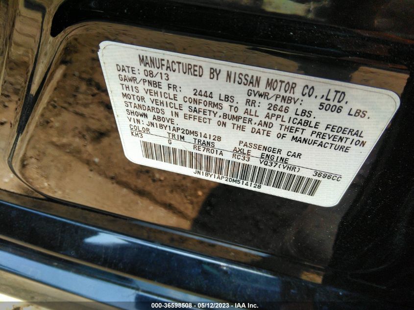 2013 INFINITI M37 JN1BY1AP2DM514128