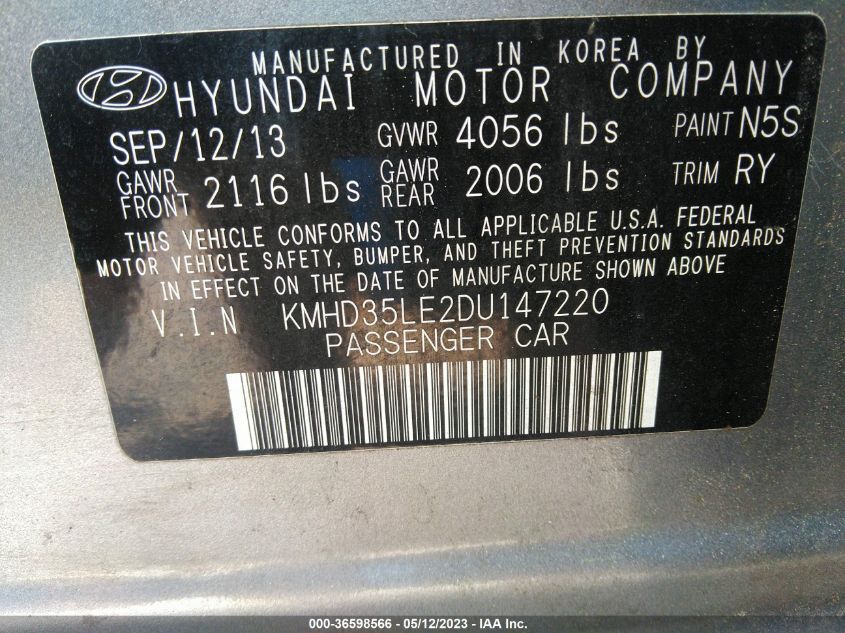 2013 HYUNDAI ELANTRA GT - KMHD35LE2DU147220